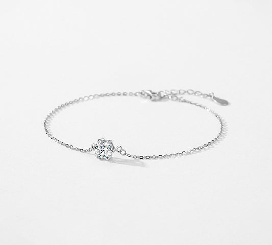 CELESTE  - Sterling Silver 925 Cubic Zirconia Diamond Royal Royalty Chain Bracelet