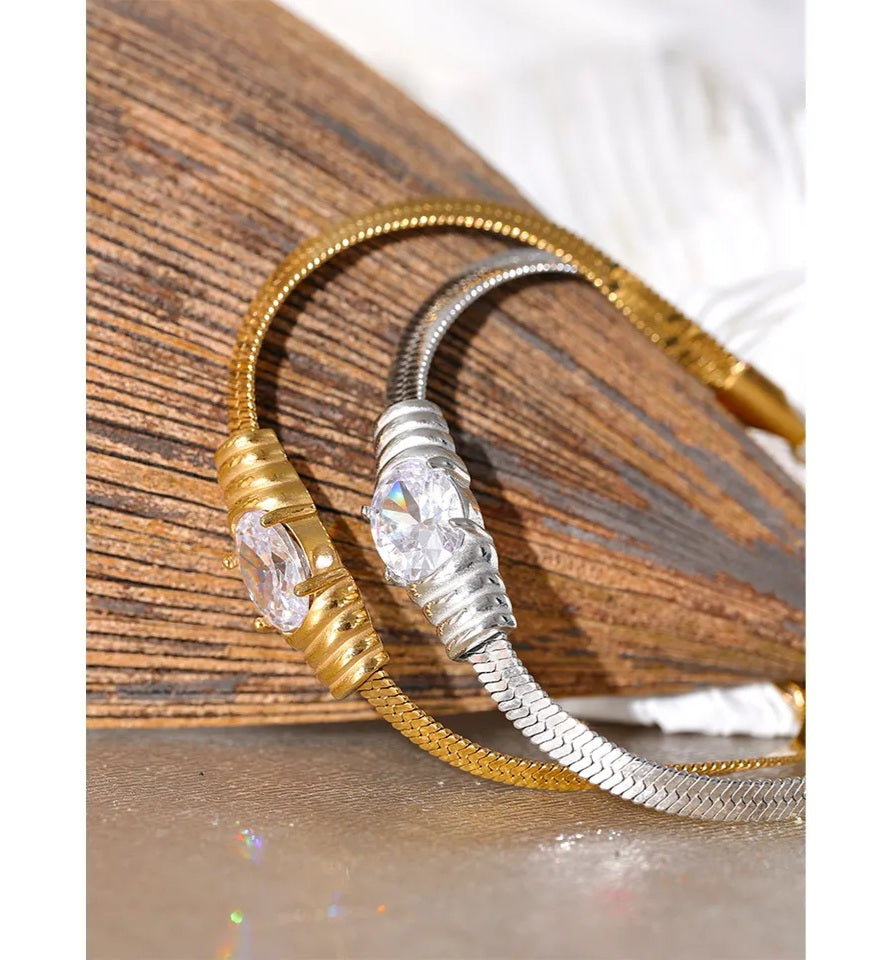JASMINE - New Sparkly Diamond Trending Crystal Gem Bracelet - Gold Collection