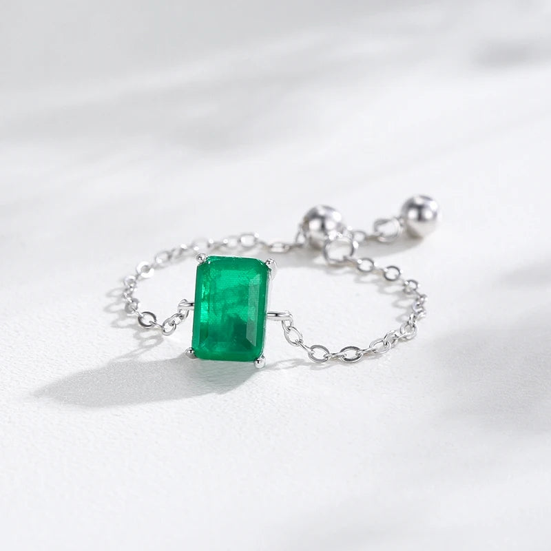 CALYPSO - Pull Chain Sterling Silver Adjustable Ring With Natural Paraiba Tourmaline Deep Water Mysterious Unique - Trending Gifts For Her