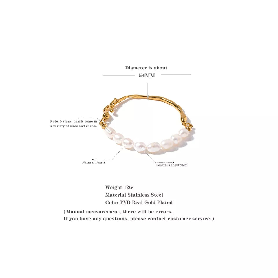 MAISY - Luxury Fresh Water Pearl Clip Closed Bangle - Eid Collection