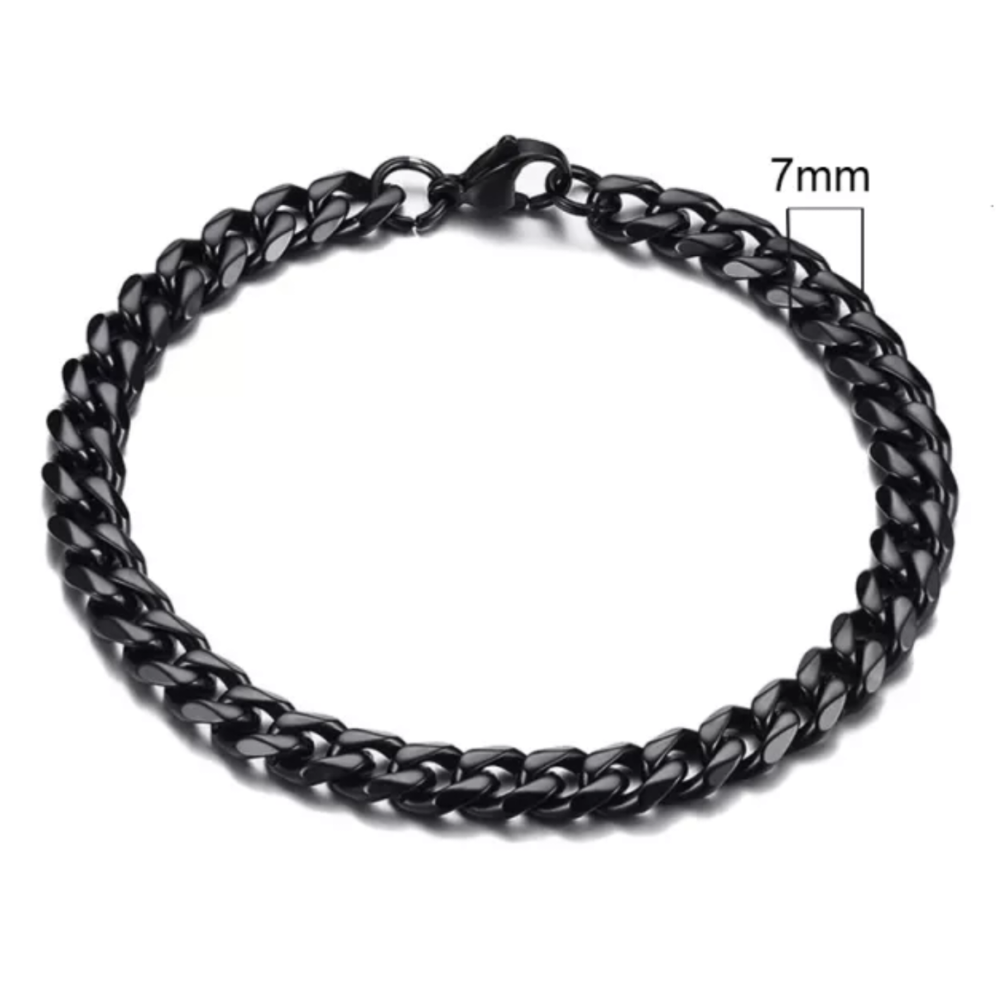 LIYANNAH - Cuban Chain Link Stainless Steel Anklet - 3mm / 5mm / 7mm -  Jewellery Everyday Essentials - Womens Gifts - For Her