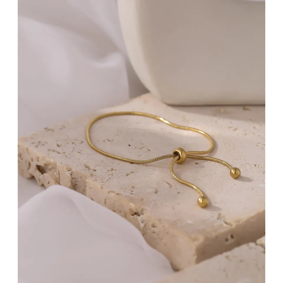HONEY - 18K Gold Plated Adjustable Pull Chain Bracelet - Jewellery Must Haves Love Everyday Essentials gifts