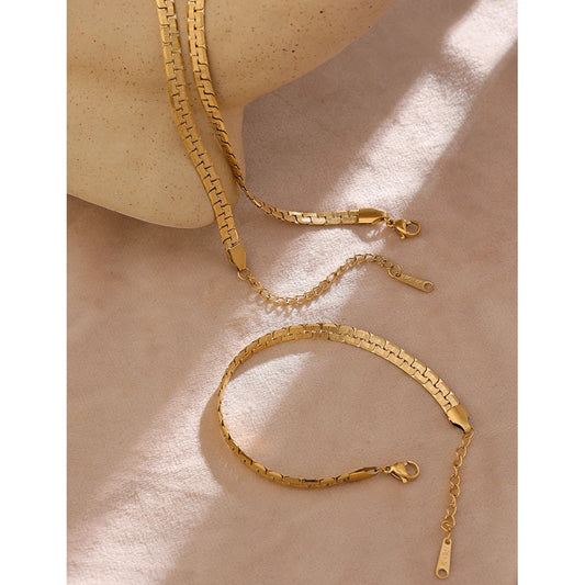 AMBERED - 18K Gold Plated Funky Chain Bracelet - Jewellery Must Haves Love Everyday Essentials gifts