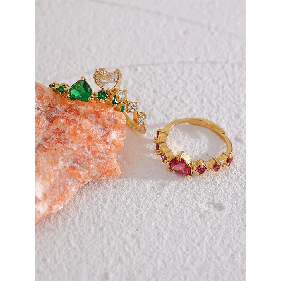 FARAH - Faux Diamond Gemstones Rings - Gifts for Her (wedding, bridesmaid, bride, birthday, Eid, Holidays..)