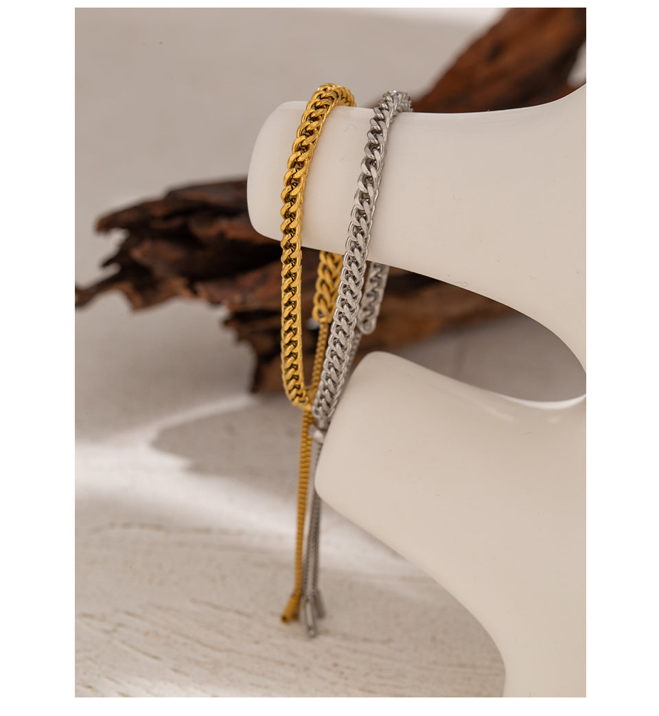 WHEATNEY - 18K Gold Plated Adjustable Thick Pull Chain Bracelet - Jewellery Must Haves Love Everyday Essentials gifts