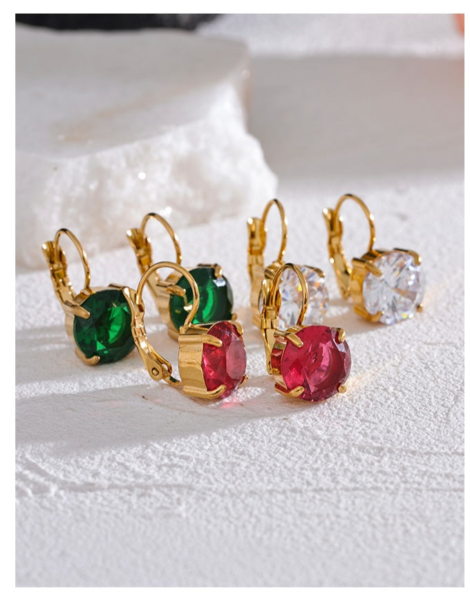ROBYN - Luxury Square drop earring Diamond Ear Candy Huggie Hoop Earrings