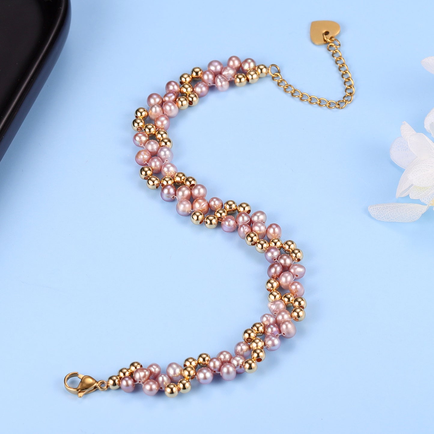 SAFANAH - Natural Freshwater Pearl Beads Bracelet - Gold Jewellery gifts
