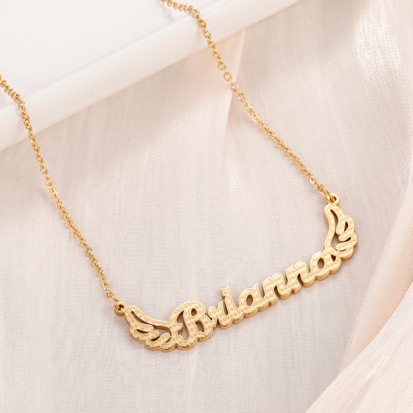 Personalised Bespoke Girls Single Name Necklace - (2years till 14 years)  - Mini me, Kids, Toddler, Teenager Angel Jewellery in Arabic English - Gifts Eid Birthday  - FAIRY