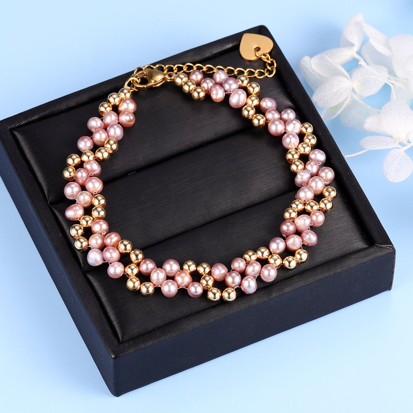 SAFANAH - Natural Freshwater Pearl Beads Bracelet - Gold Jewellery gifts