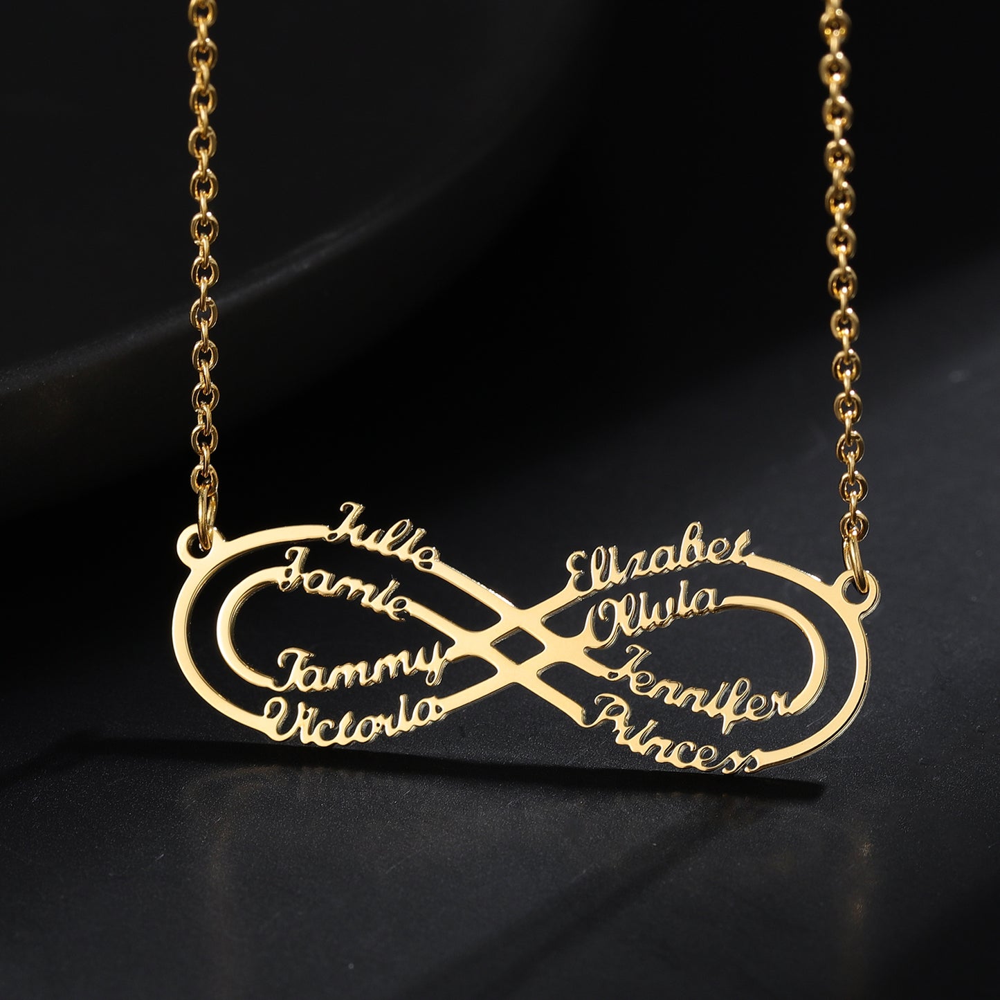 Personalised Custom Name Necklace -  Family Infinity Pendant - Arabic English Forever Jewellery Personal Gifts  -  AIYANNA