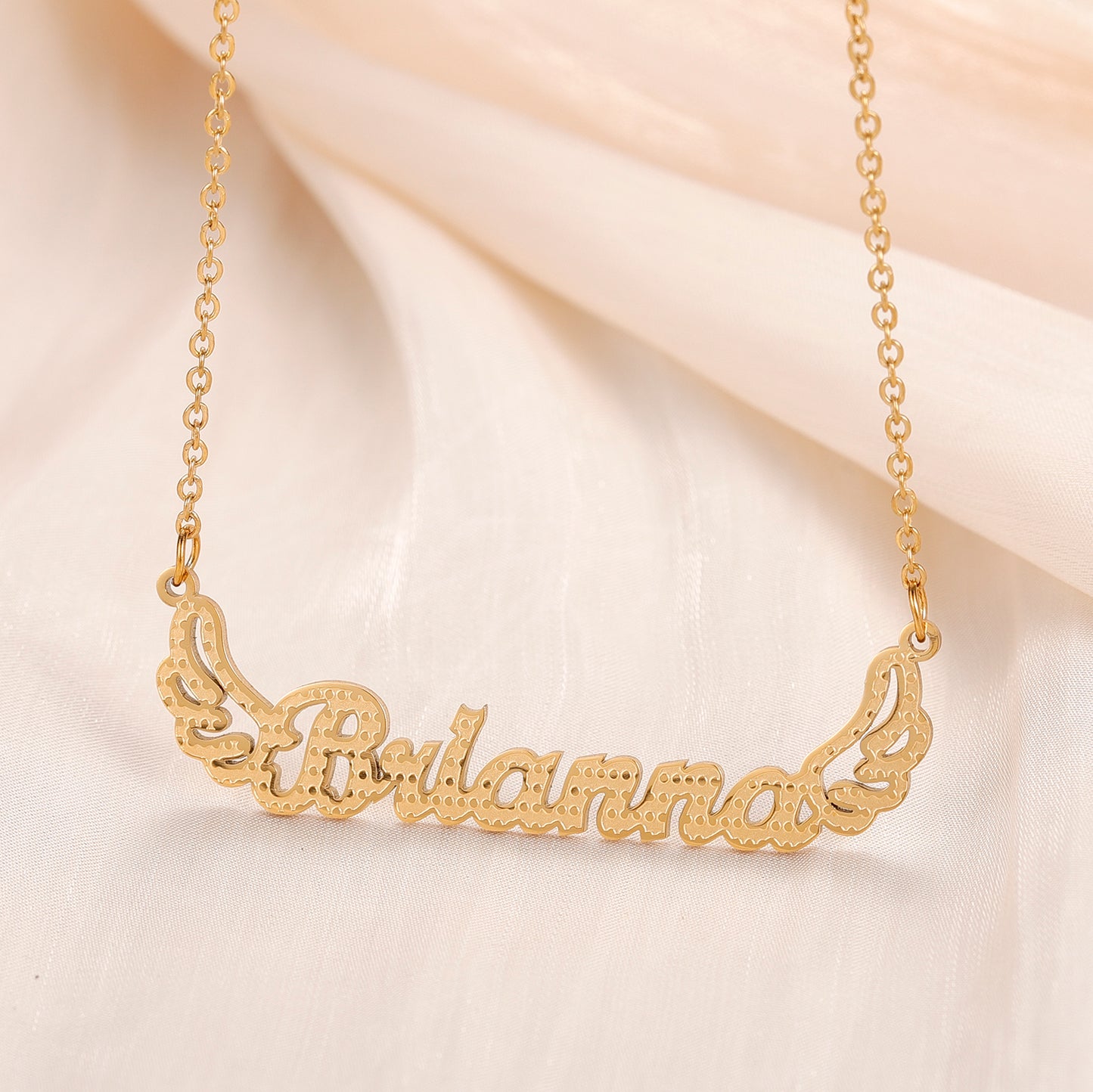 Personalised Bespoke Girls Single Name Necklace - (2years till 14 years)  - Mini me, Kids, Toddler, Teenager Angel Jewellery in Arabic English - Gifts Eid Birthday  - FAIRY
