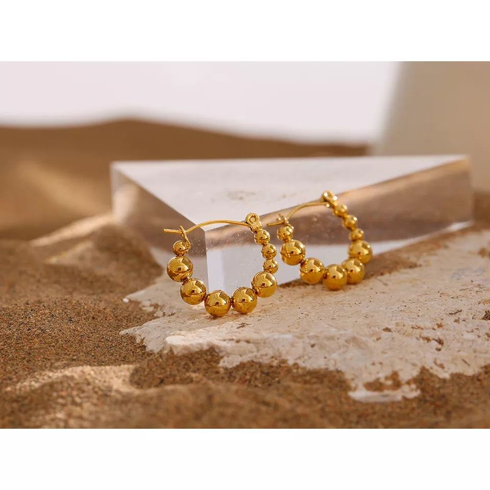 ALEESA - exquisite huggie beaded beads lightweight earrings - Eid Collection