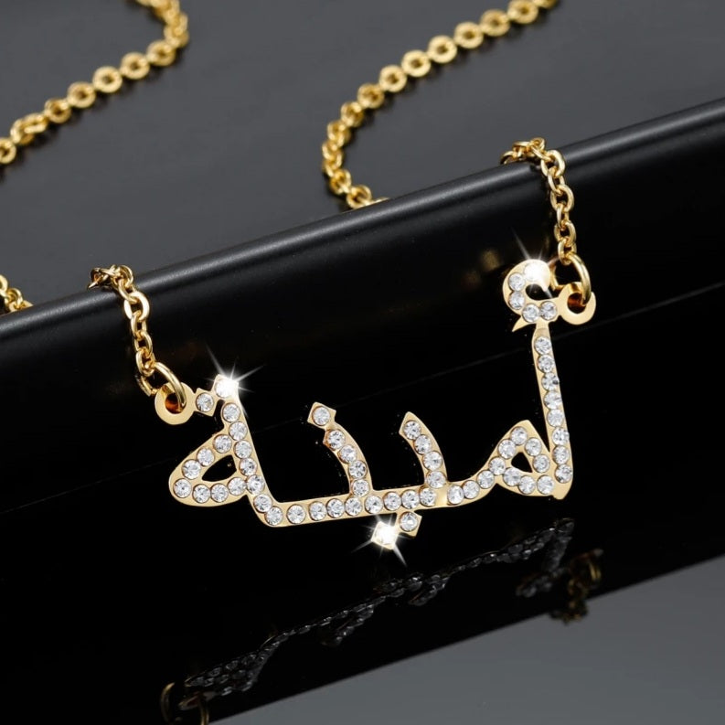 Baby Kids Girls Personalised Diamante Faux Diamond Name Necklace - Gems Jewellery Gift - MAHINA