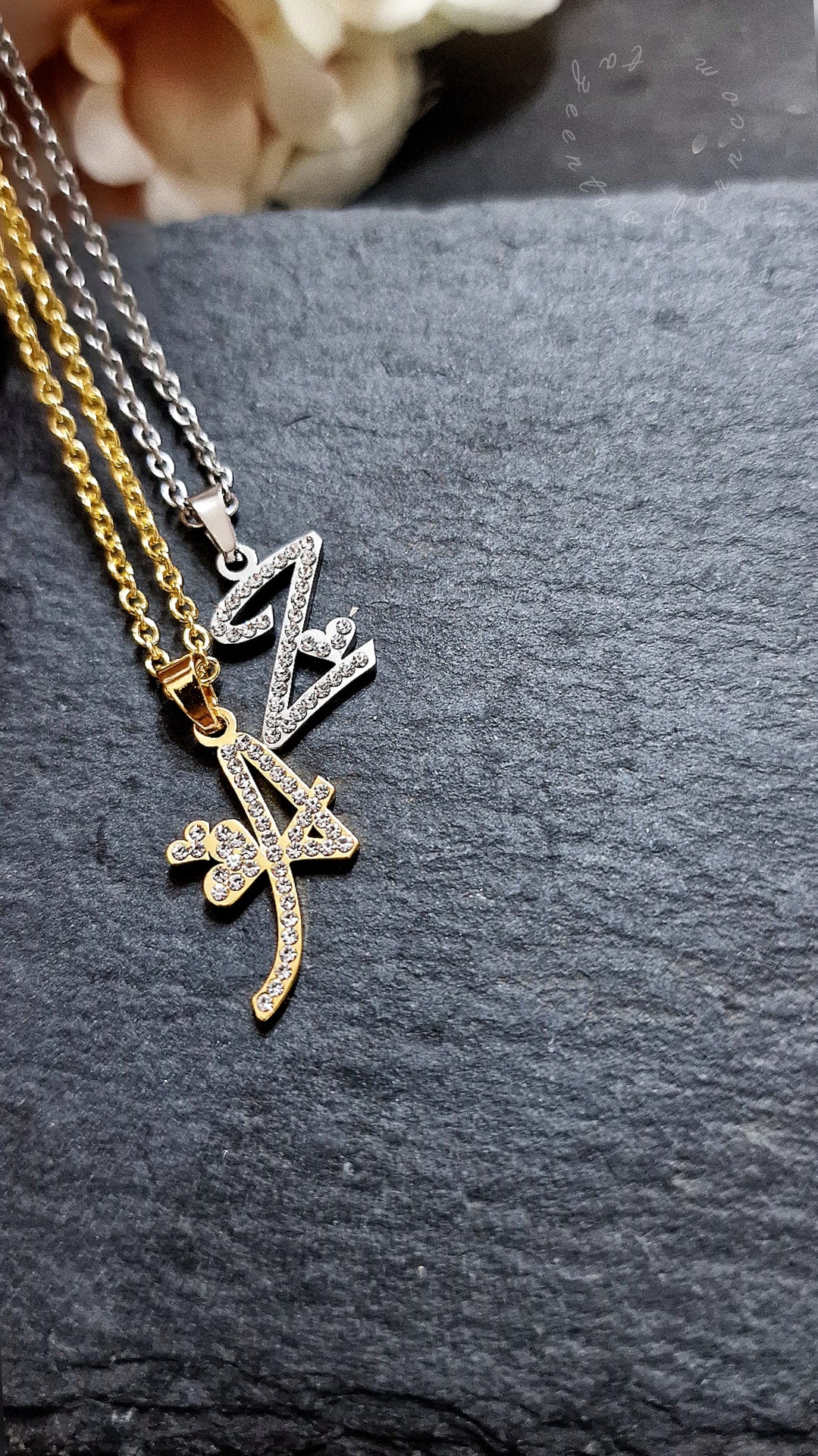 Personalised 9ct Gold Russian Diamond Necklace By Posh Totty Designs |  notonthehighstreet.com
