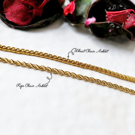Wheat Chain Anklet - Jewellery Everyday Essentials gifts - MAHA - PREORDER