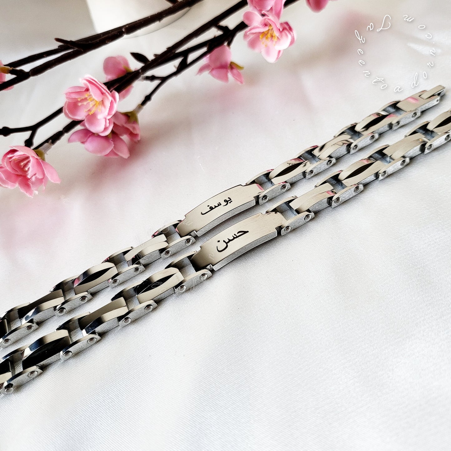 Custom Single Name Bracelet - Muhammed - Stainless Steel - Linked - MENS