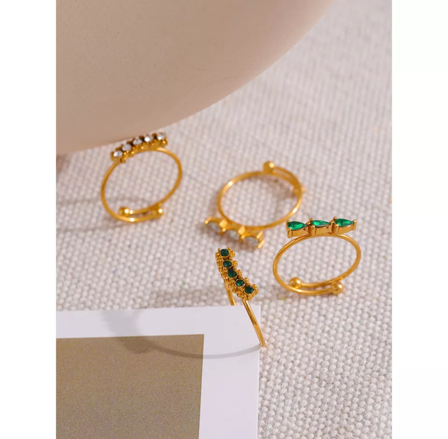AWRAH - Diamante Gemstones Rings - Eid Collection
