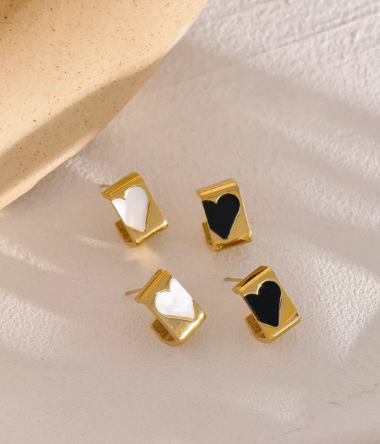 MINA - Boxy Roxy Playing Deck of Cards Heart Love Enamel Earring Studs - Eid Collection