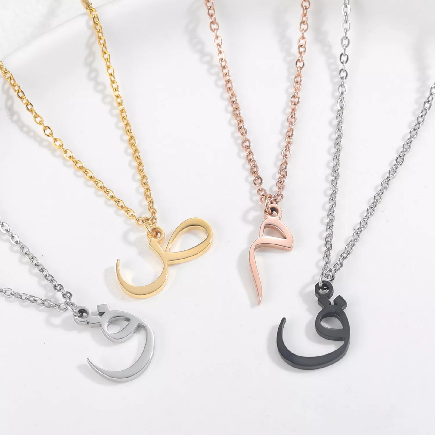 Arabic Letter Alphabet Initial Necklace - Awal Personalised Jewellery Gifts - RUMI