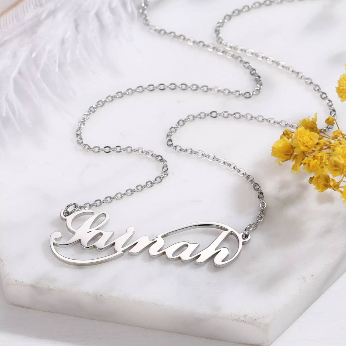 Personalised Custom Single Name Infinity Pendant Necklace - Anaya Jewellery Gifts Arabic or English - INFINITY