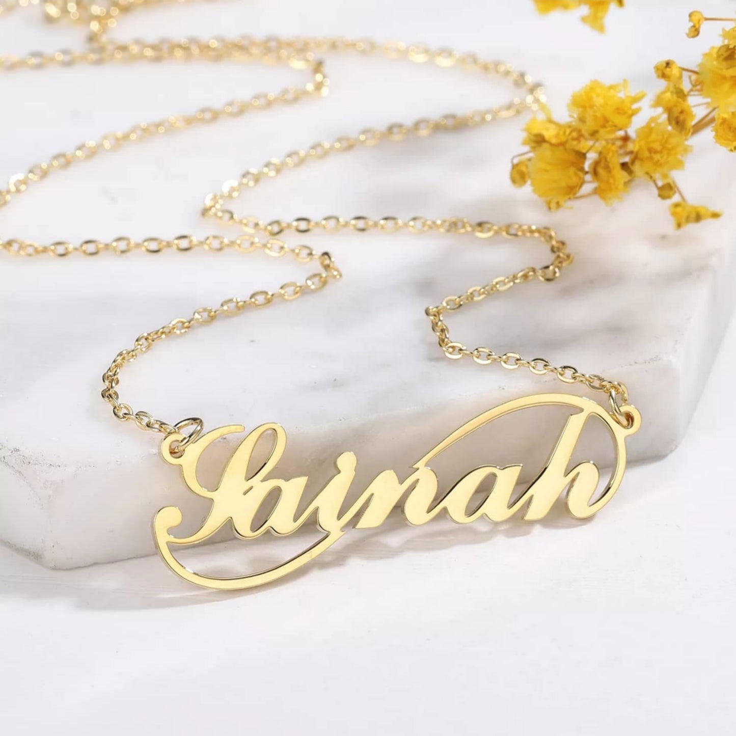 Personalised Custom Single Name Infinity Pendant Necklace - Anaya Jewellery Gifts Arabic or English - INFINITY