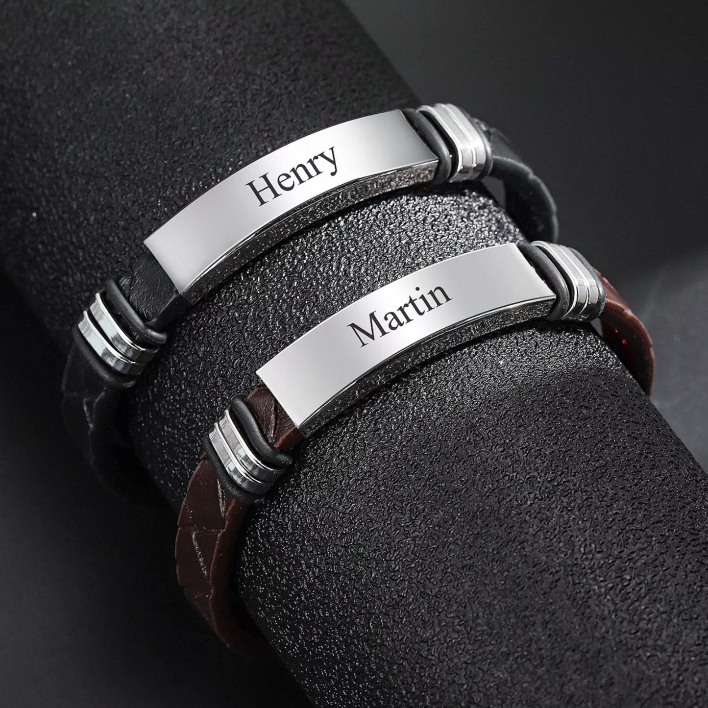 Personalised Single Name Band Bracelet - Husband, Brother, Dad, Uncle, Cousin, Friend Gifts For Him - Khalil - MENS