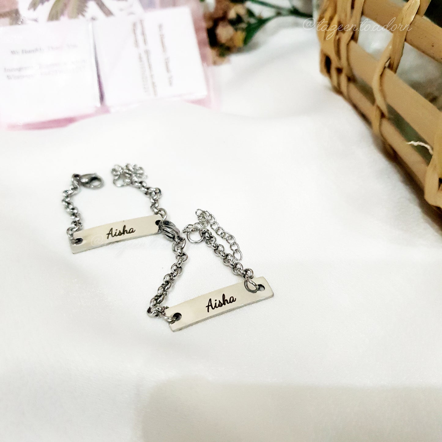 Personalised Custom Name Bracelet - Family Heart Engraved Engraving Pe –  Tazeen - تزين - To Adorn