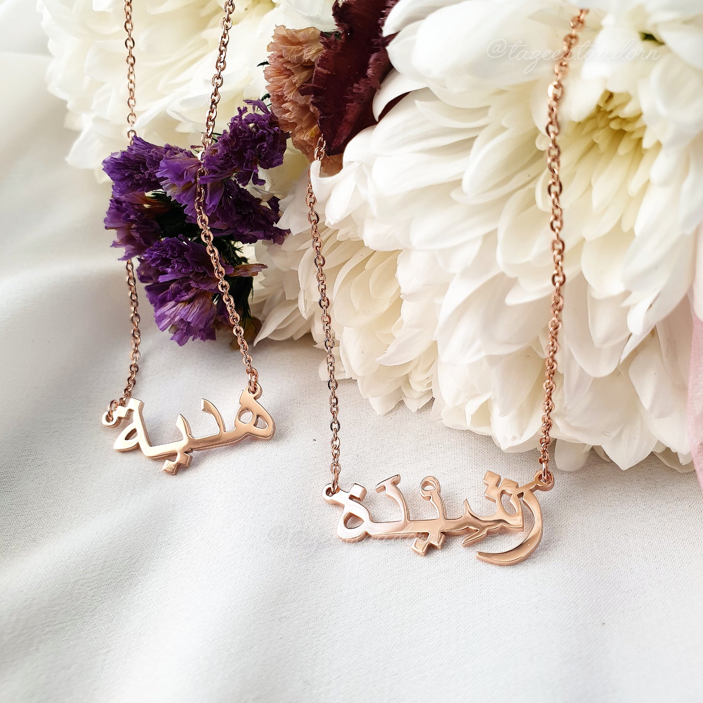 Arabic Name Necklace - Simple Single Personalised Custom Jewellery Gift - ELAINAH