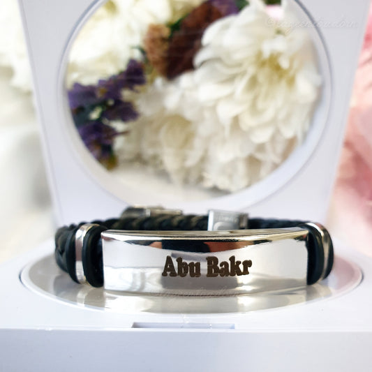 Personalised Single Name Band Bracelet - Husband, Brother, Dad, Uncle, Cousin, Friend Gifts For Him - Khalil - MENS