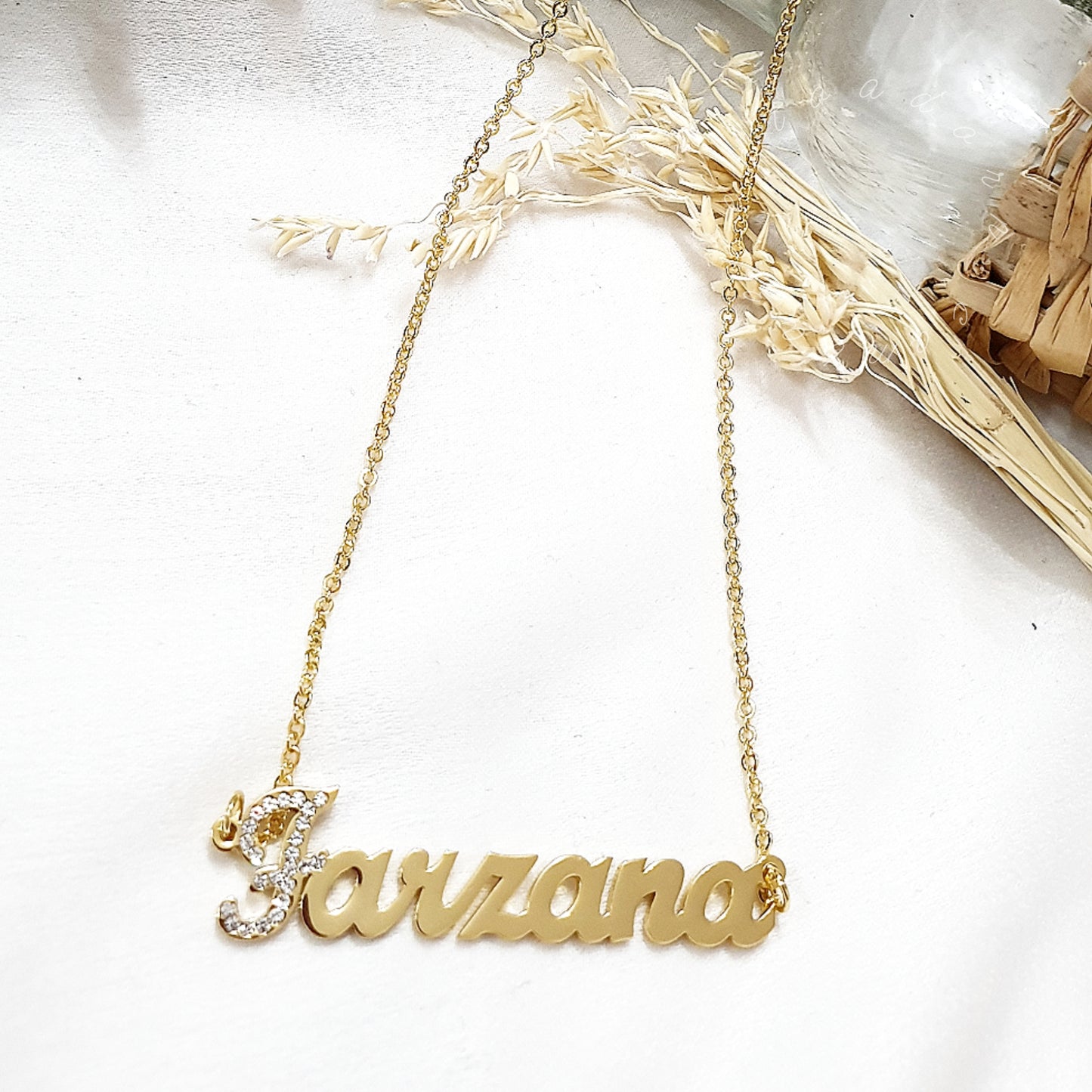 TAEESHA - Sparkling Diamante First Letter - Single Name Necklace